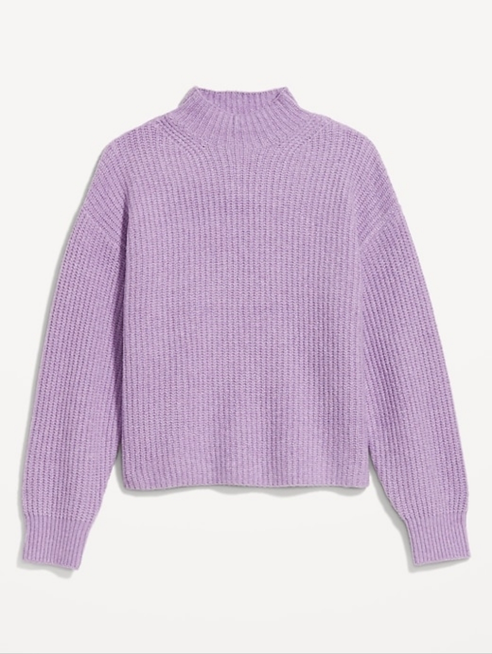 2X • Old Navy • Lilac Ribbed SoSoft Cropped Mock-Neck Sweater - Picture 3 of 4